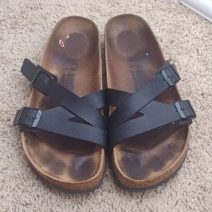 Birkenstock Sandals 40 N Black leather straps